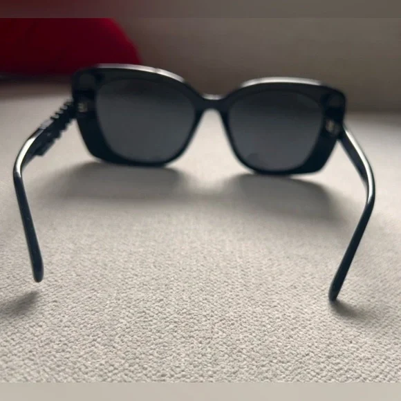 Authentic CHANEL Acetate Strass Polarized Square Sunglasses 5422-B-A Black - Picture 7 of 8